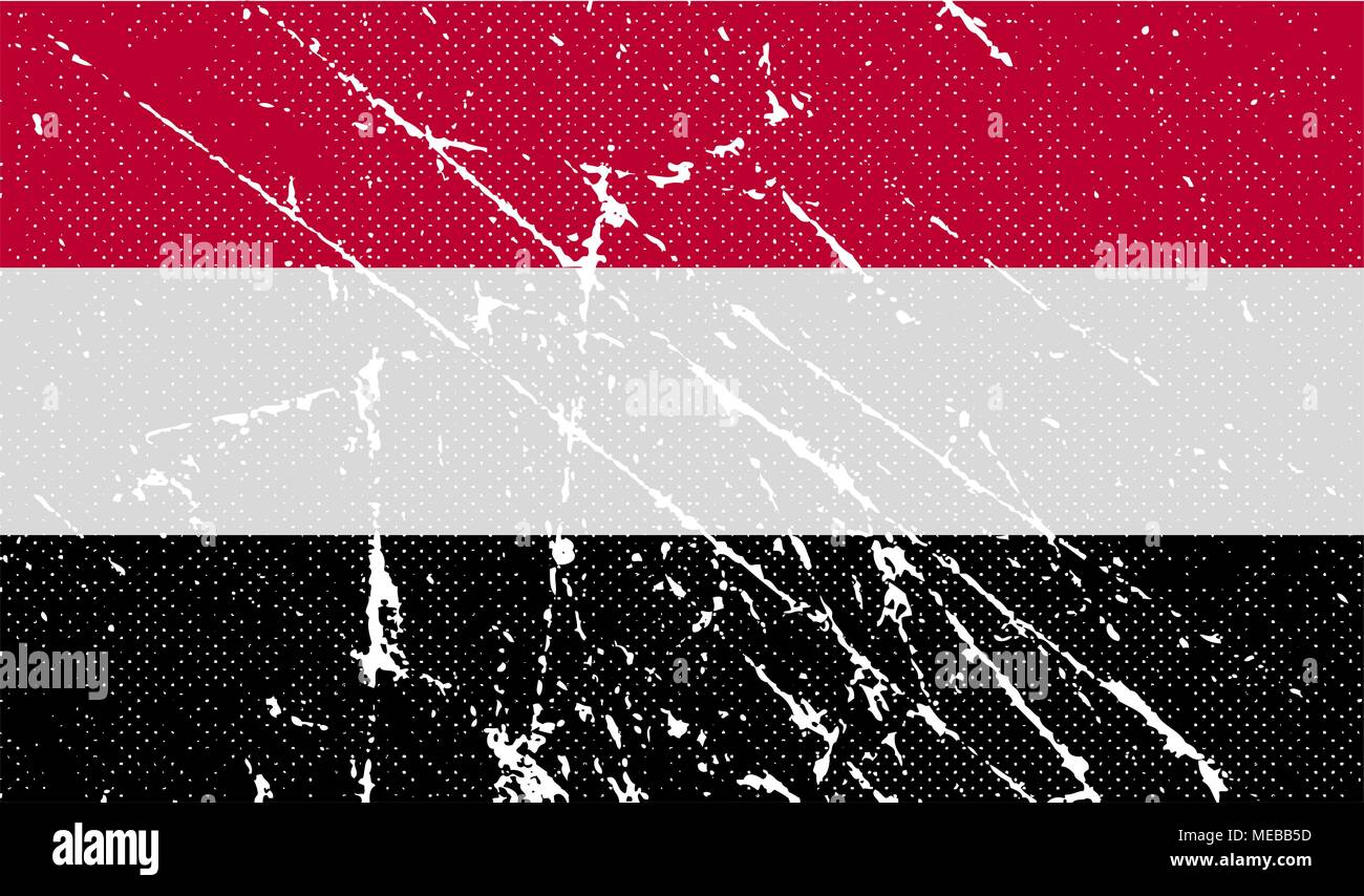 Flag of Yemen with old texture. Vector illustration Stock Vector Image ...