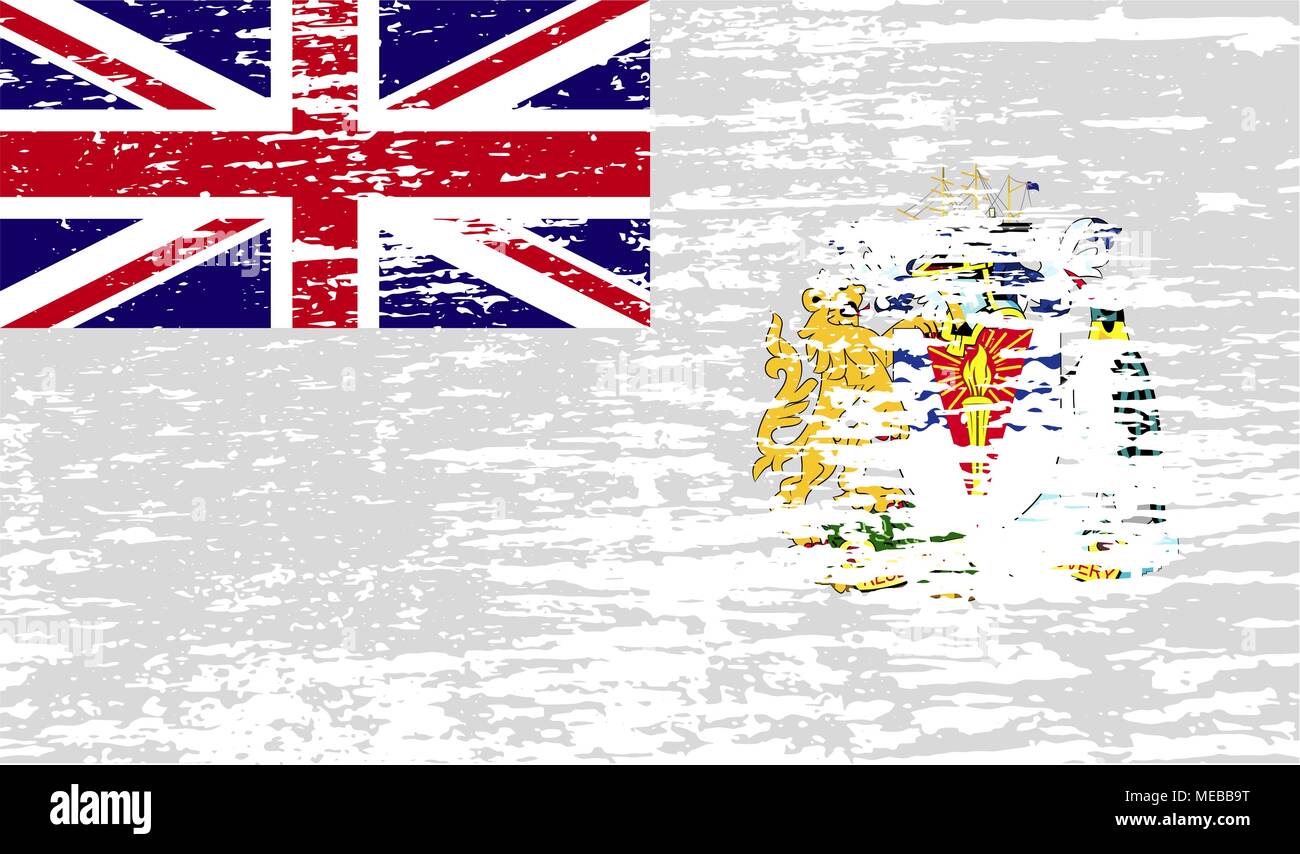 Flag of British Antarctic Territory with old texture. Vector