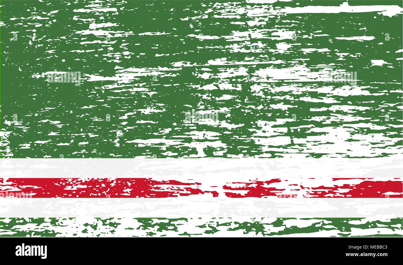 Flag of Chechen Republic of Ichkeria with old texture. Vector ...
