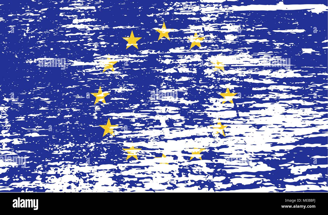 Flag of European Union with old texture. Vector illustration Stock ...