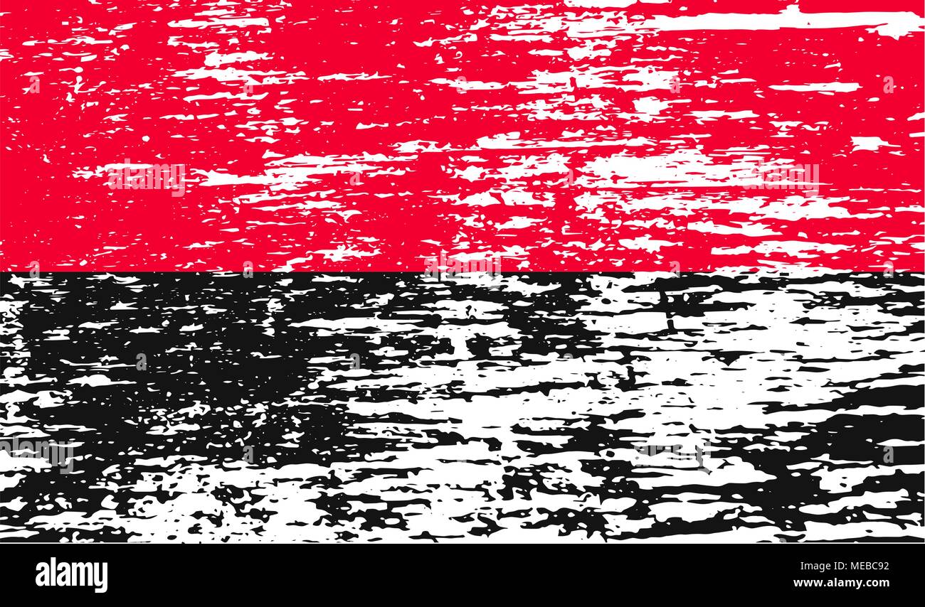 Flag of ukrainian nationalists OUN-UPA with old texture. Vector ...
