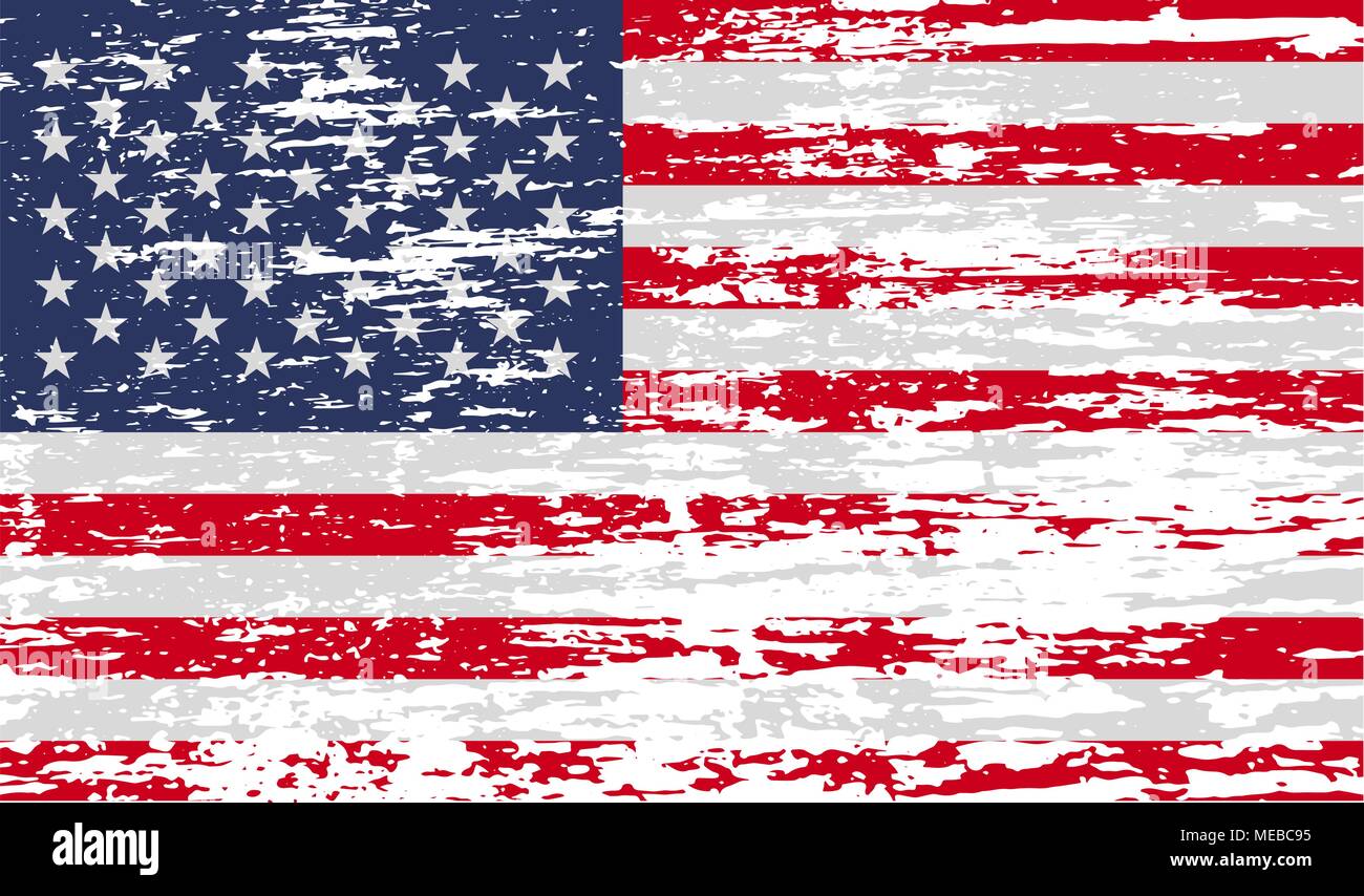 Flag of USA with old texture. Vector illustration Stock Vector Image ...