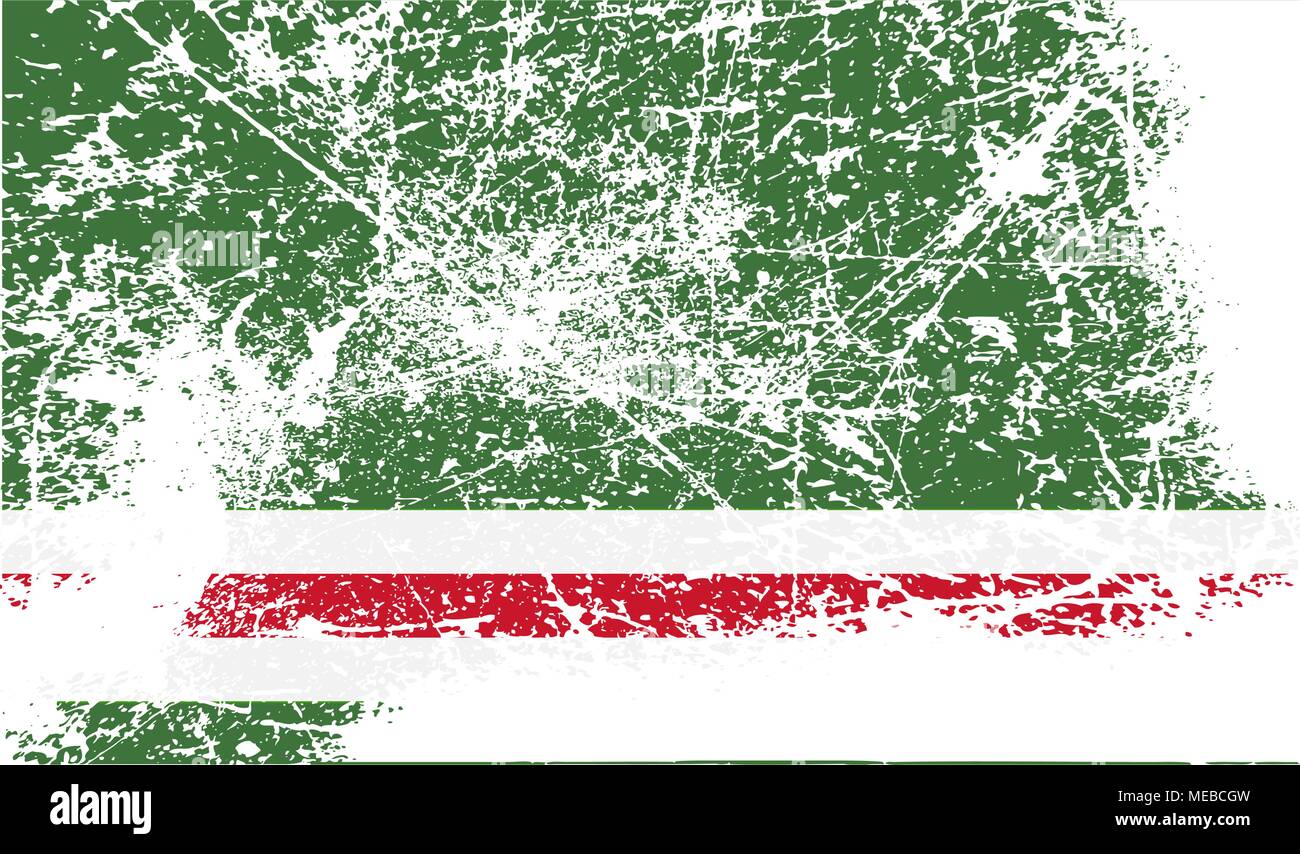Flag of Chechen Republic of Ichkeria with old texture. Vector ...