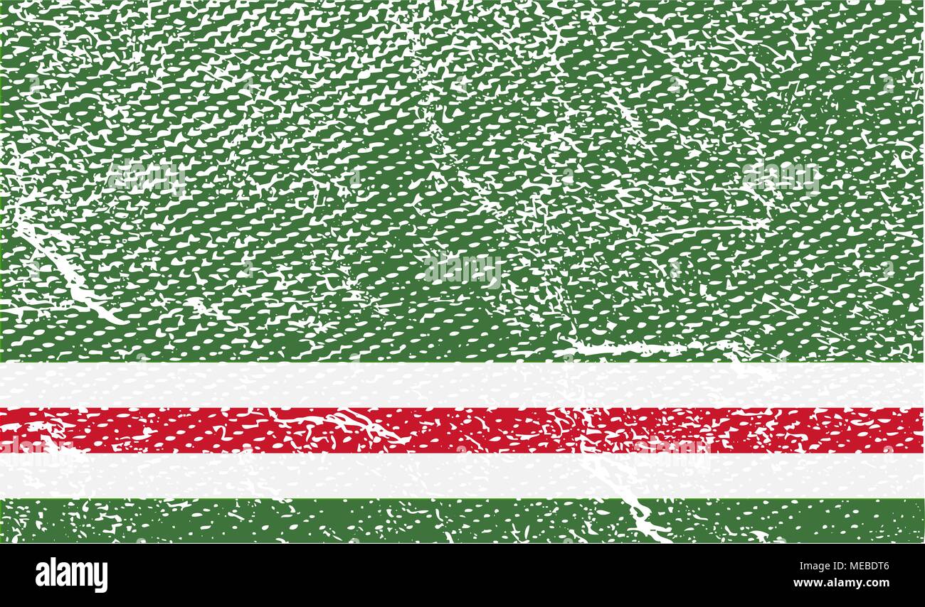 Flag of Chechen Republic of Ichkeria with old texture. Vector ...