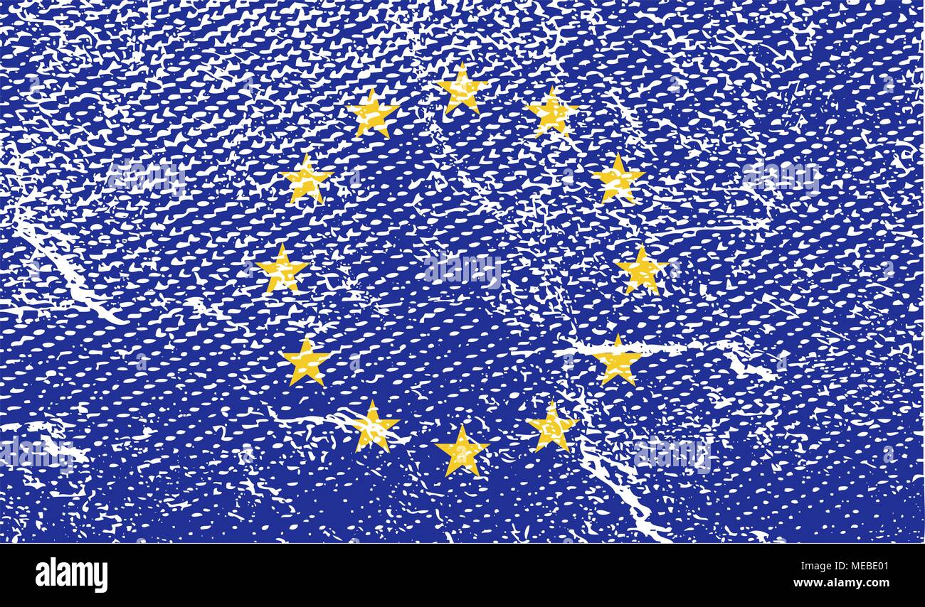 Flag of European Union with old texture. Vector illustration Stock ...