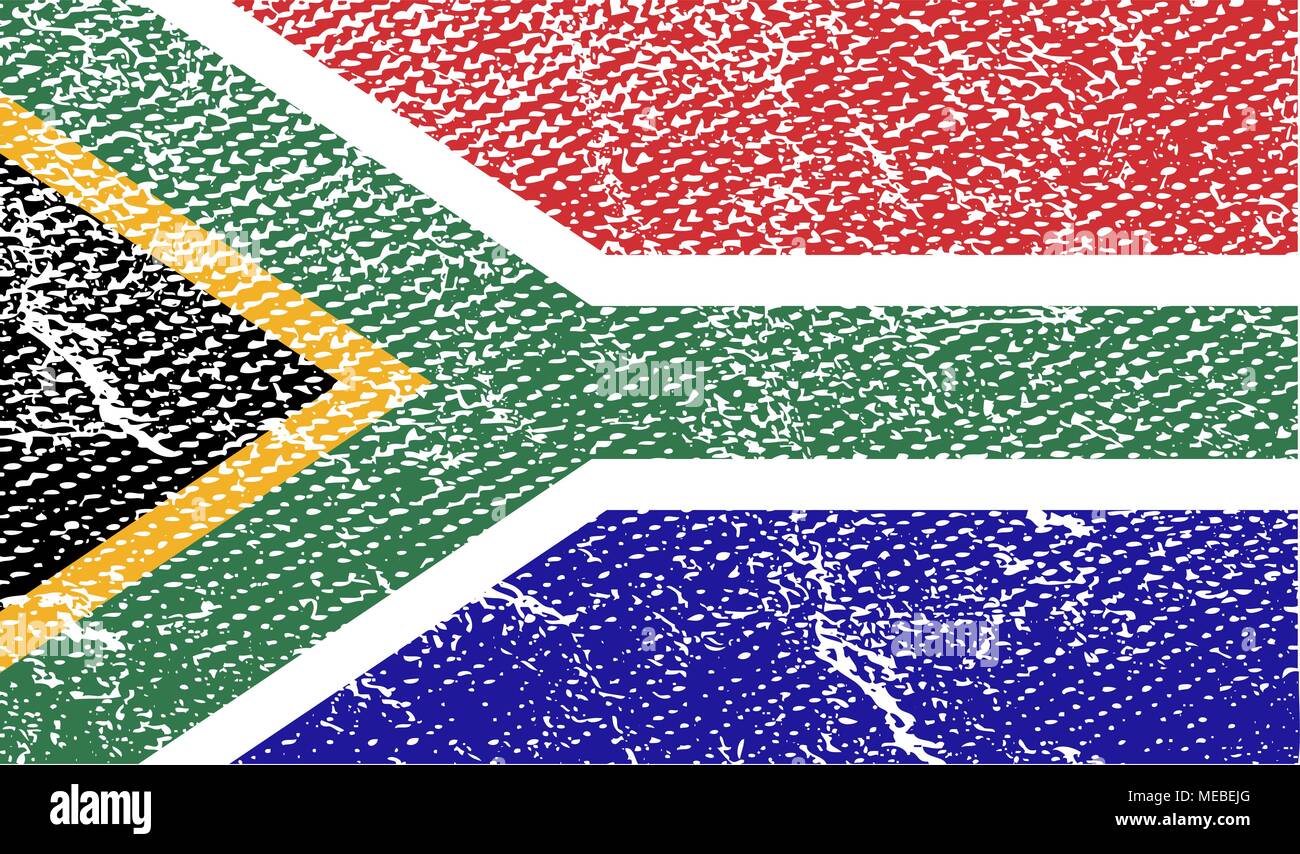 Flag of South Africa with old texture. Vector illustration Stock Vector ...