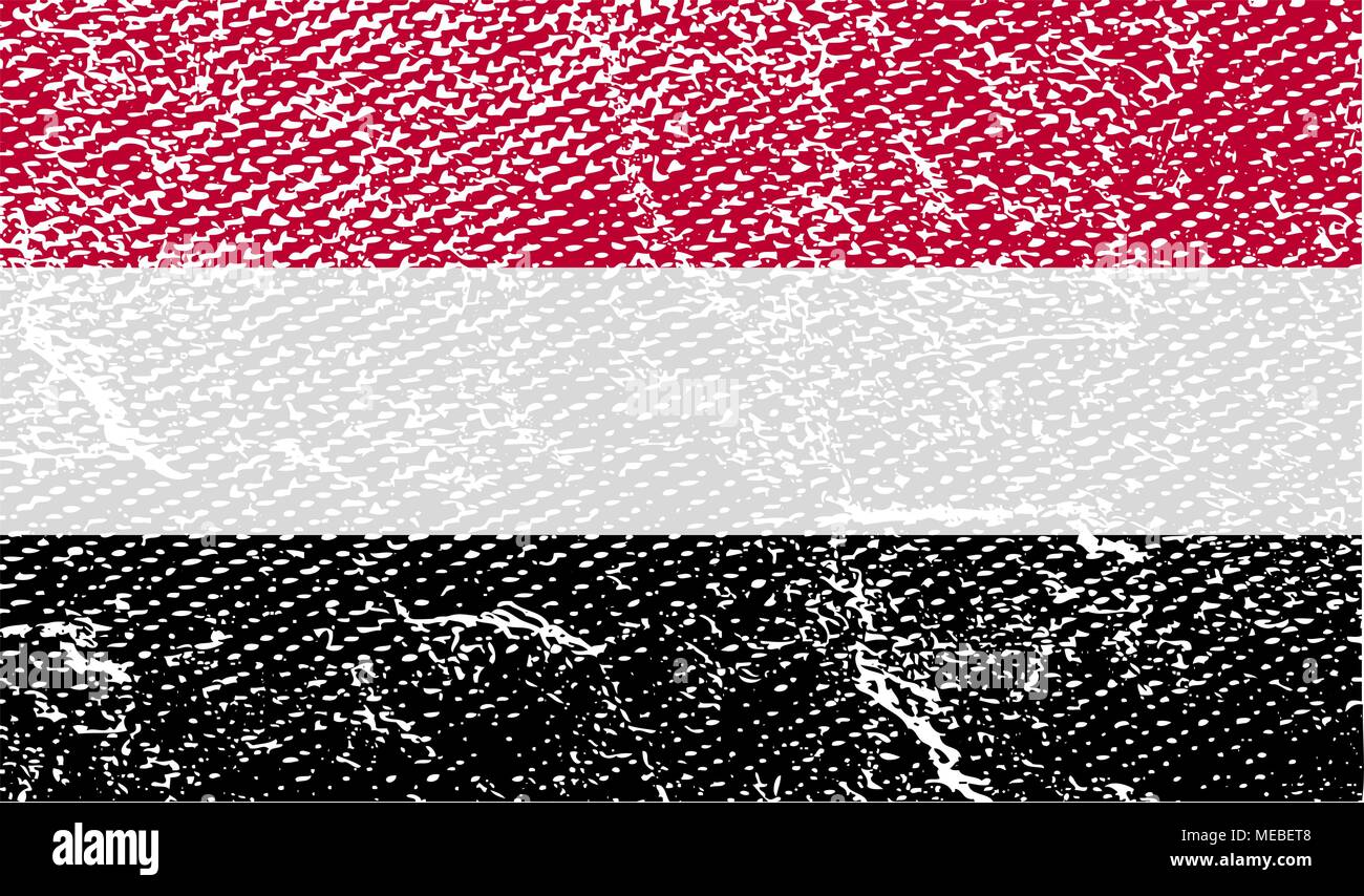 Flag of Yemen with old texture. Vector illustration Stock Vector Image ...