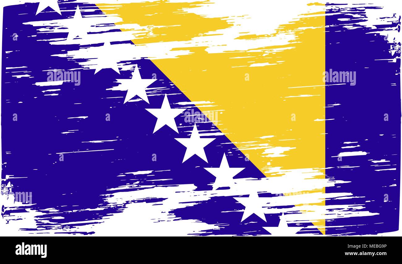 Flag of Bosnia and Herzegovina with old texture. Vector illustration ...