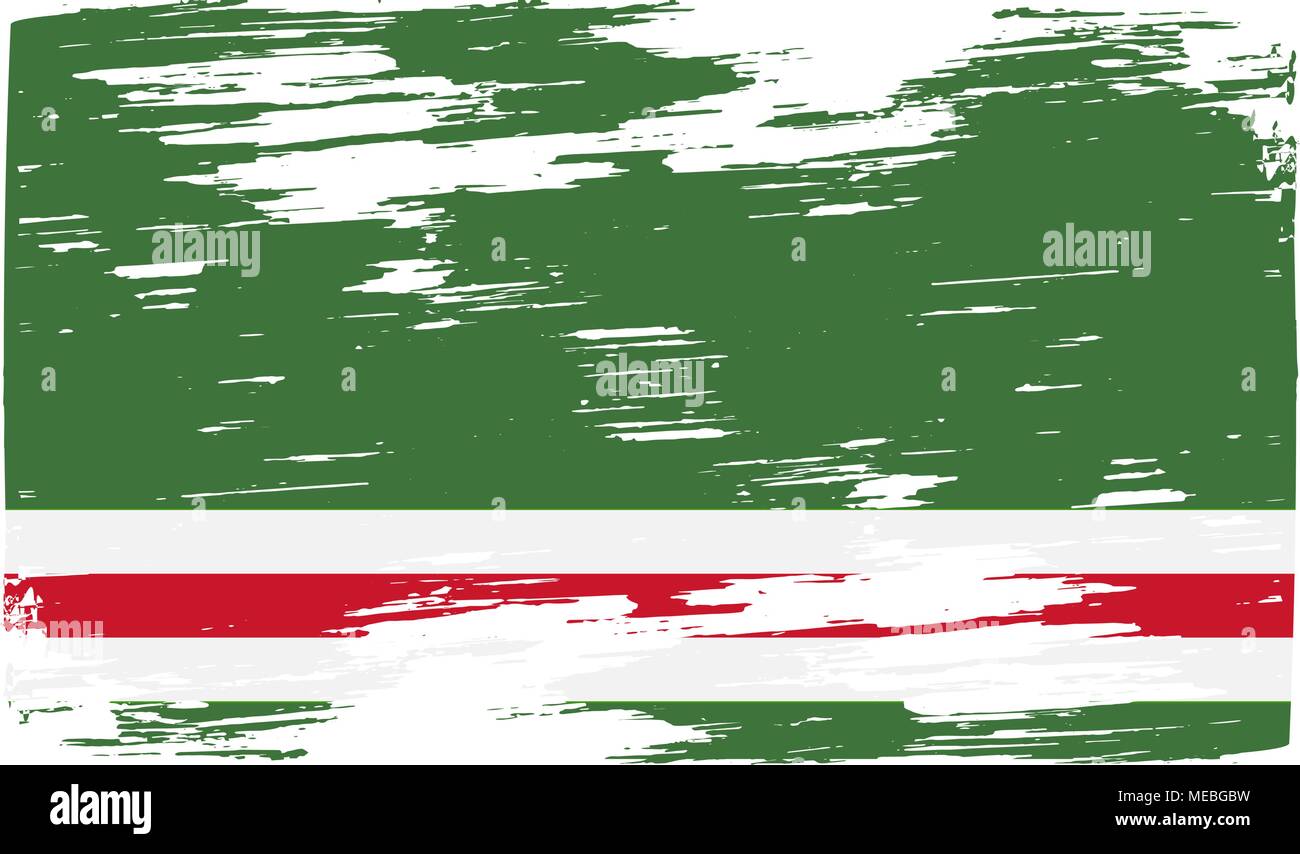Flag of Chechen Republic of Ichkeria with old texture. Vector ...
