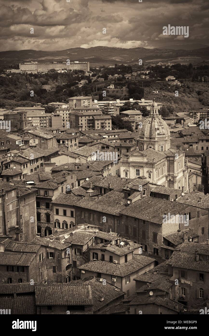 Medieval town Siena rooftop view with historic buildings in Italy Stock ...
