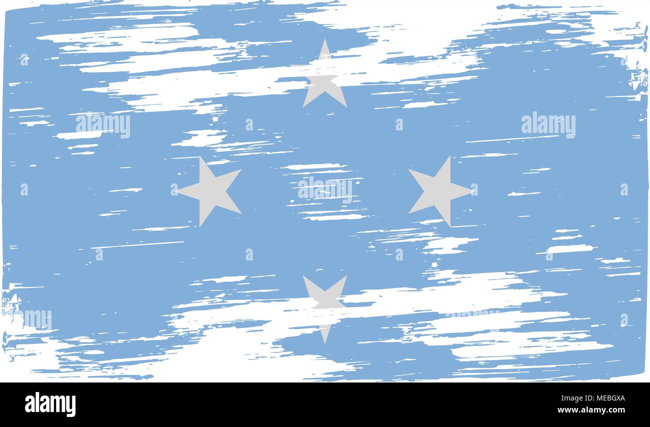 Flag of Micronesia with old texture. Vector illustration Stock Vector ...