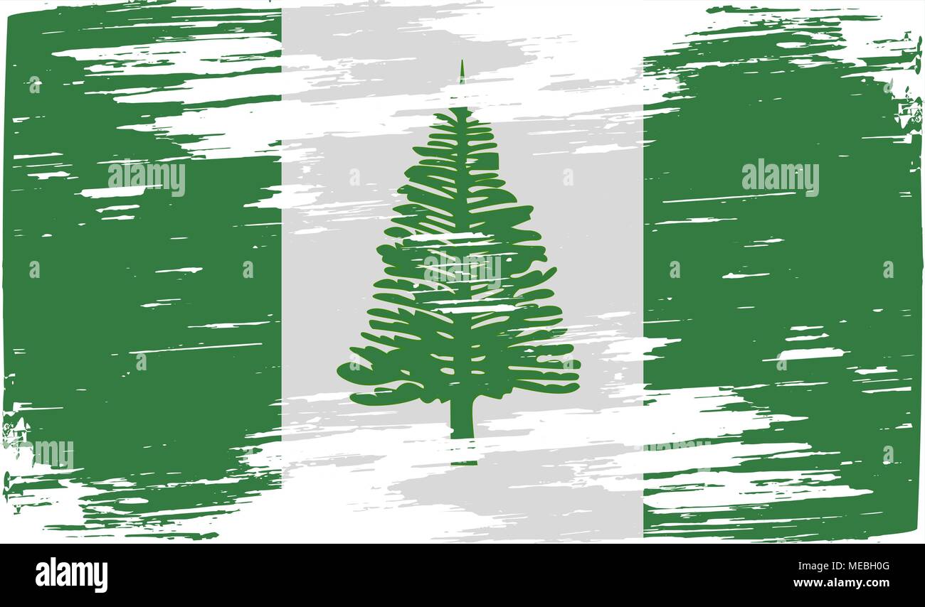 Flag of Norfolk Island with old texture. Vector illustration Stock Vector