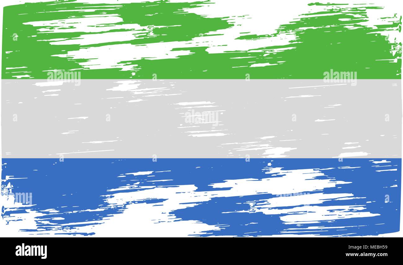 Flag of Sierra Leone with old texture. Vector illustration Stock Vector ...