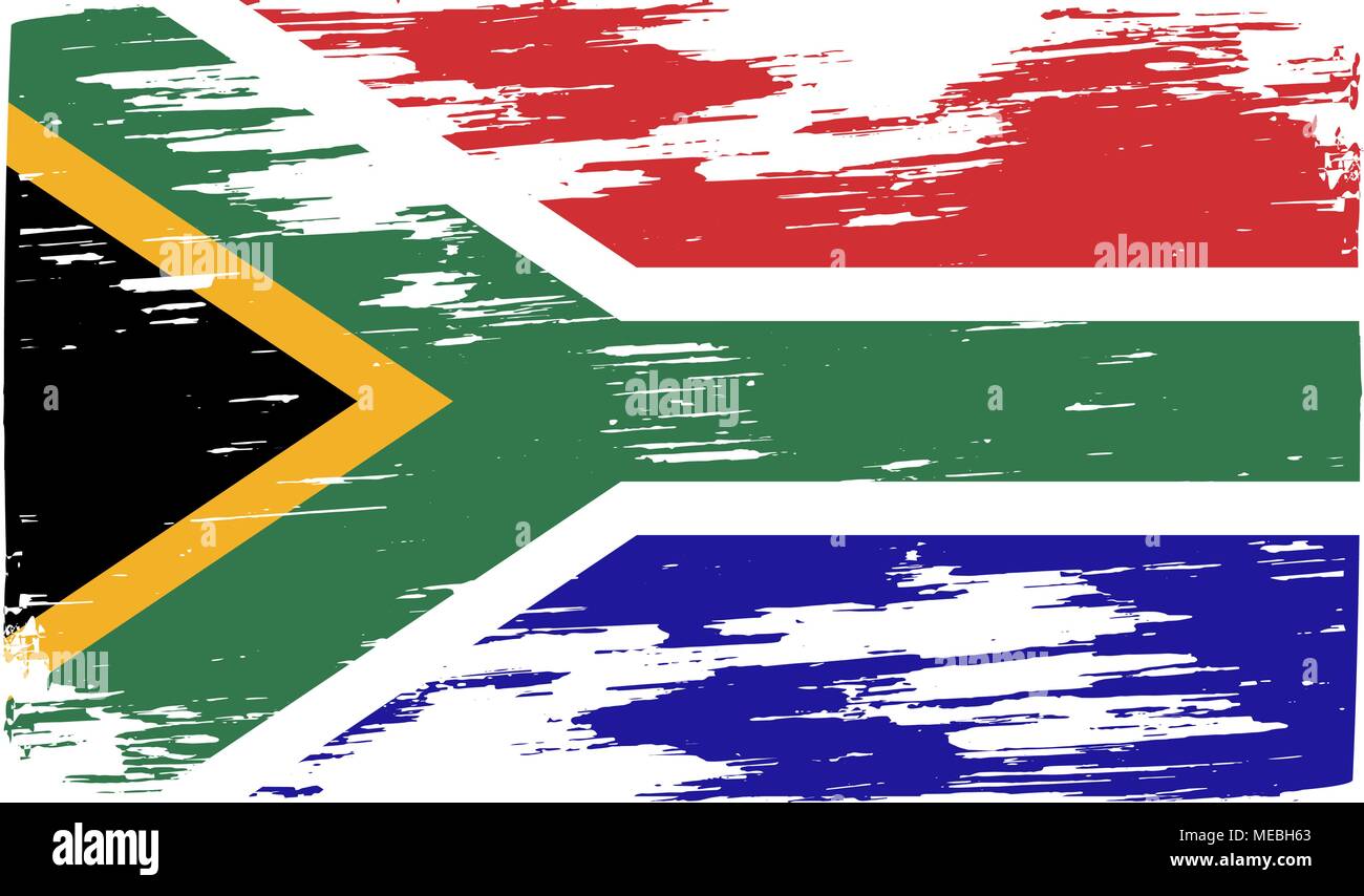 Flag of South Africa with old texture. Vector illustration Stock Vector ...