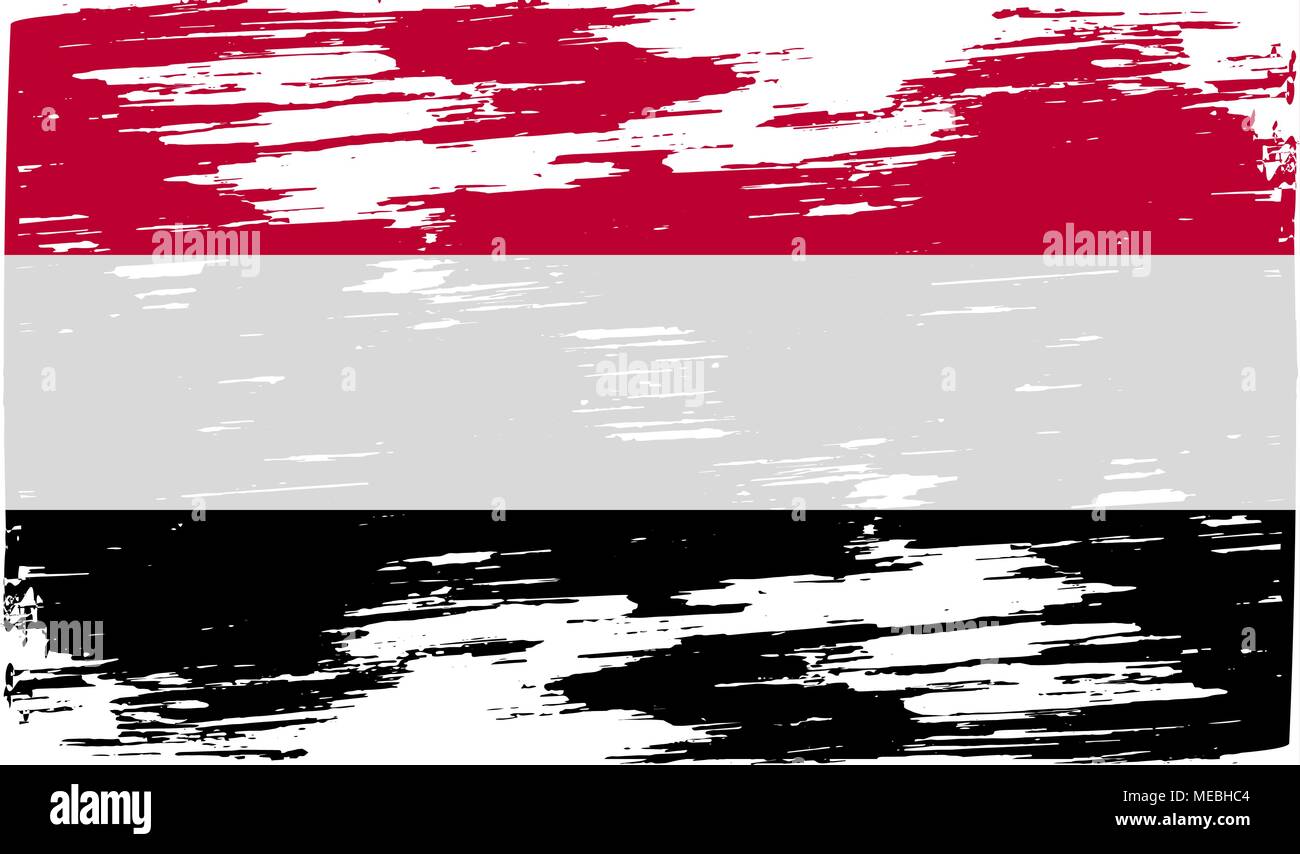 Flag of Yemen with old texture. Vector illustration Stock Vector Image ...