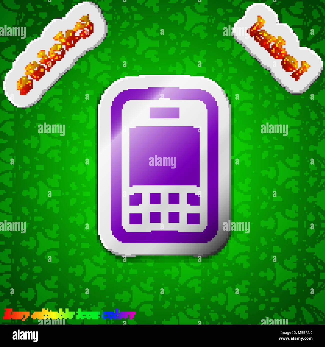 Mobile telecommunications technology icon sign. Symbol chic colored ...