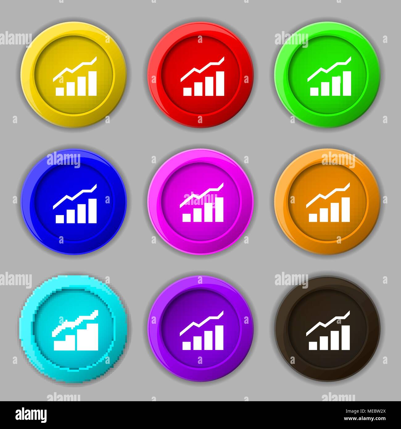 Growth and development concept. graph of Rate icon sign. symbol on nine ...