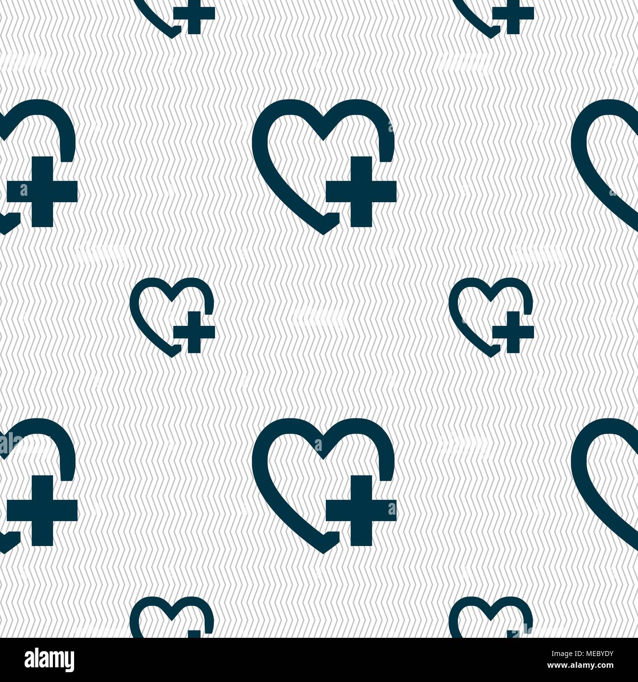 Heart sign icon. Love symbol. Seamless pattern with geometric texture ...
