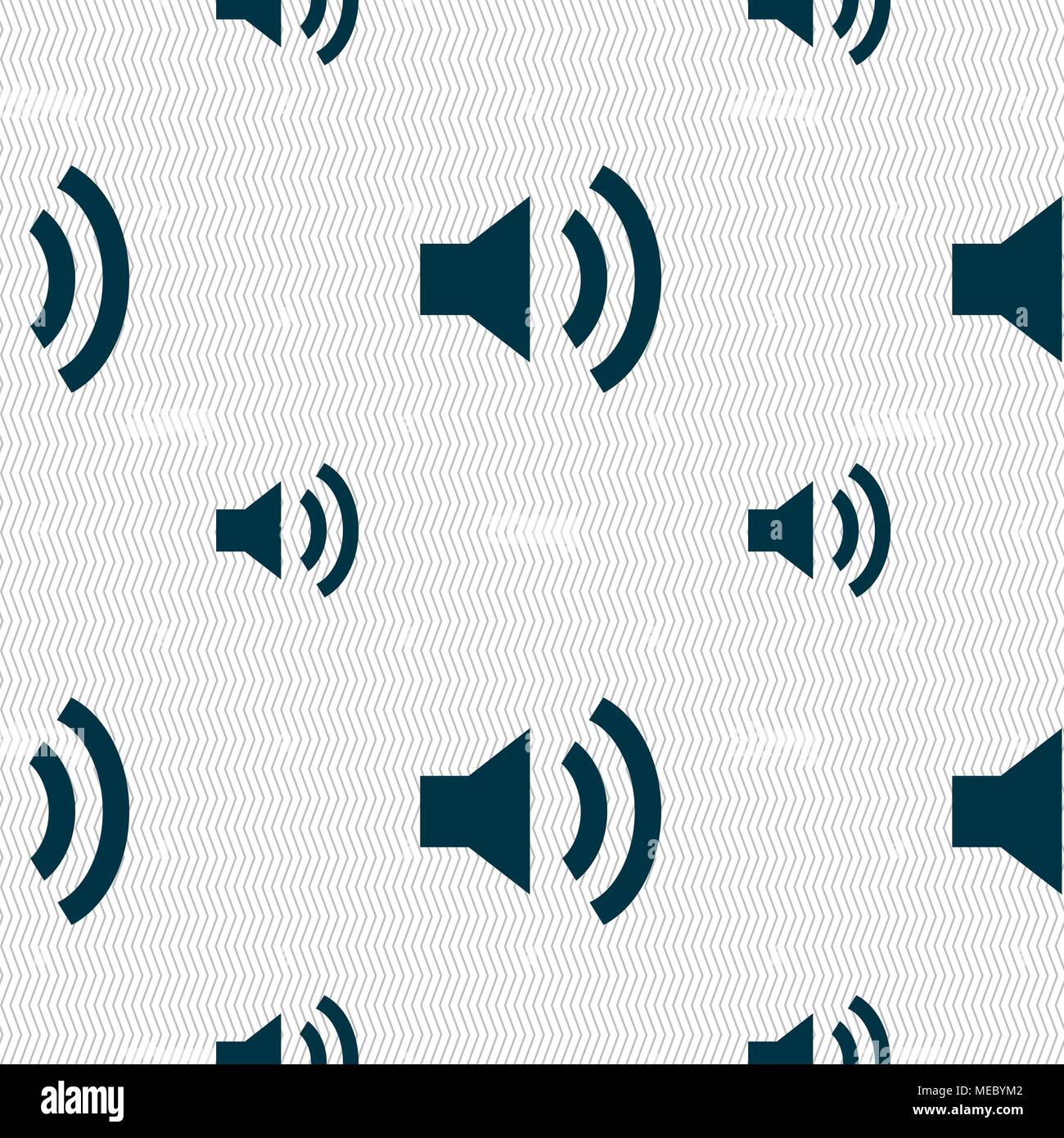 Speaker volume sign icon. Sound symbol. Seamless pattern with geometric ...