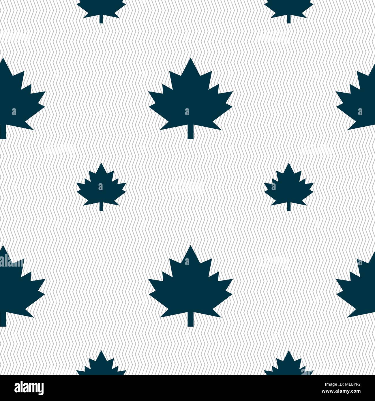 Maple leaf icon. Seamless pattern with geometric texture. Vector illustration Stock Vector