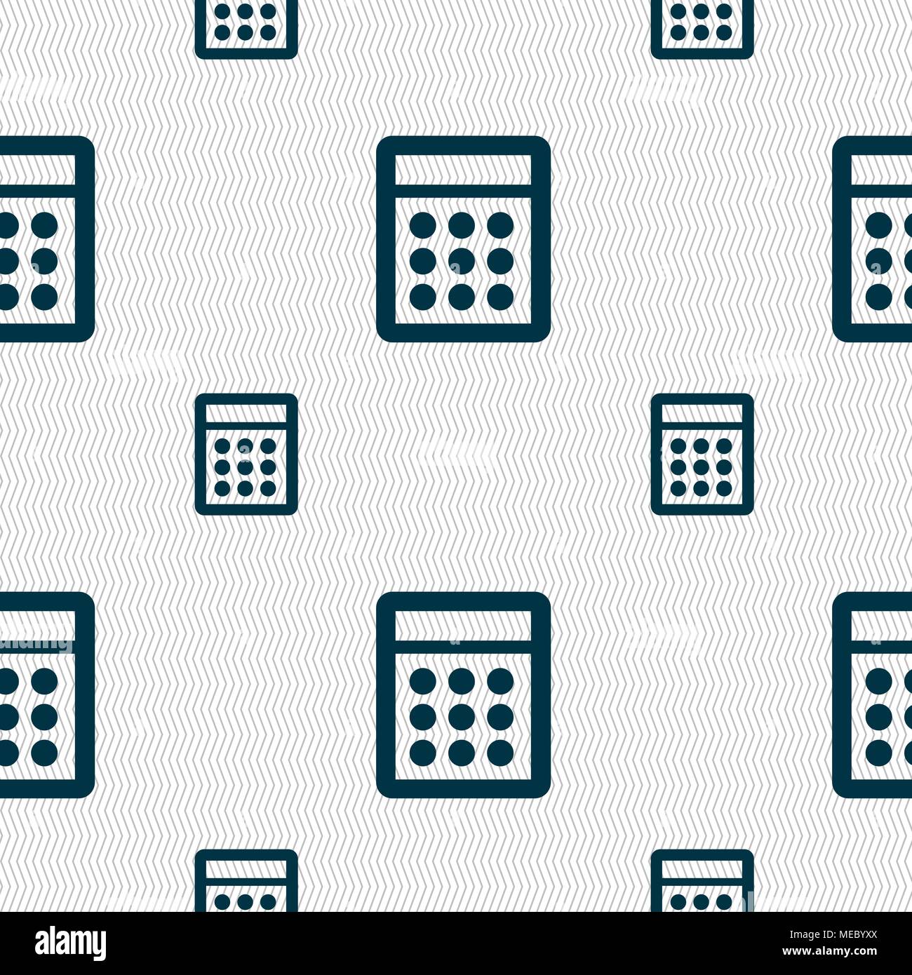 Calculator sign icon. Bookkeeping symbol. Seamless pattern with ...