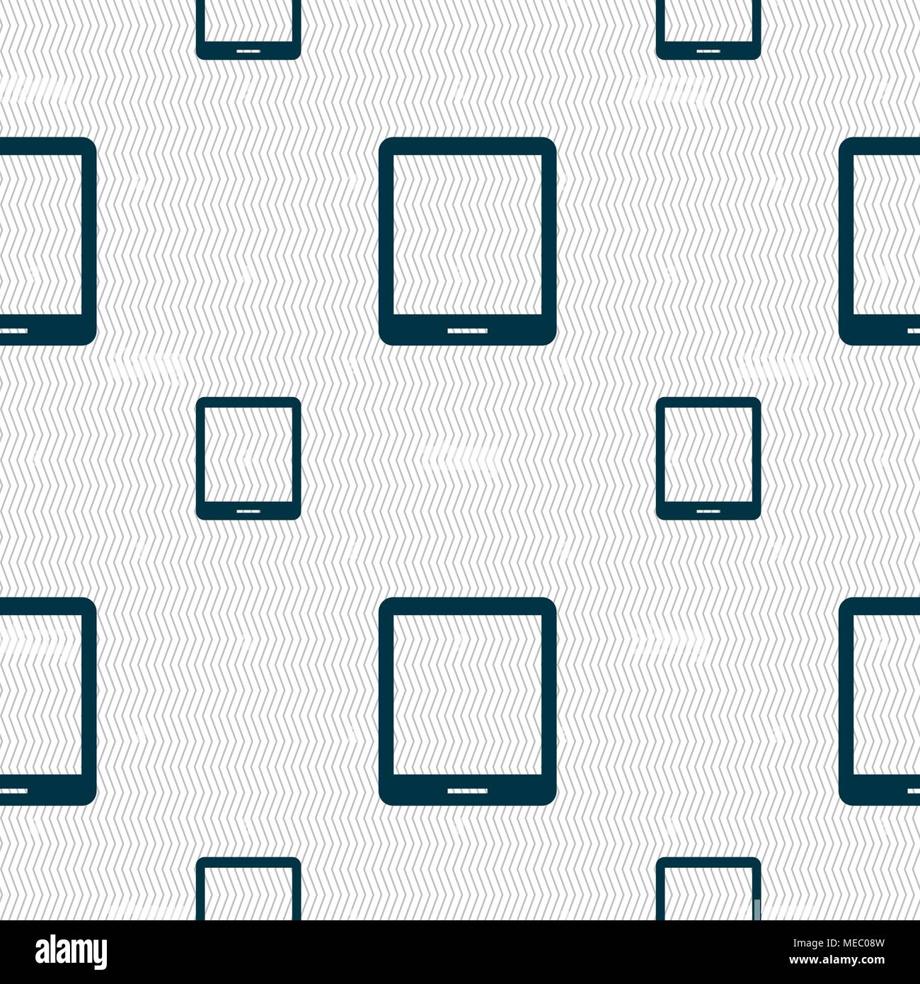 Tablet sign icon. smartphone button. Seamless pattern with geometric texture. Vector illustration Stock Vector