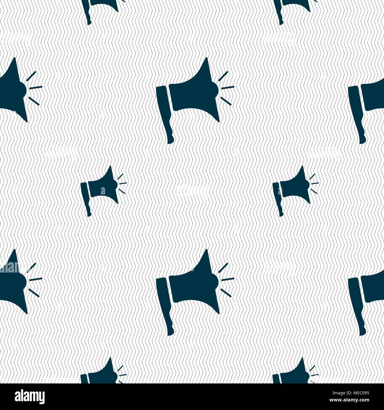 Megaphone soon icon. Loudspeaker symbol. Seamless pattern with ...