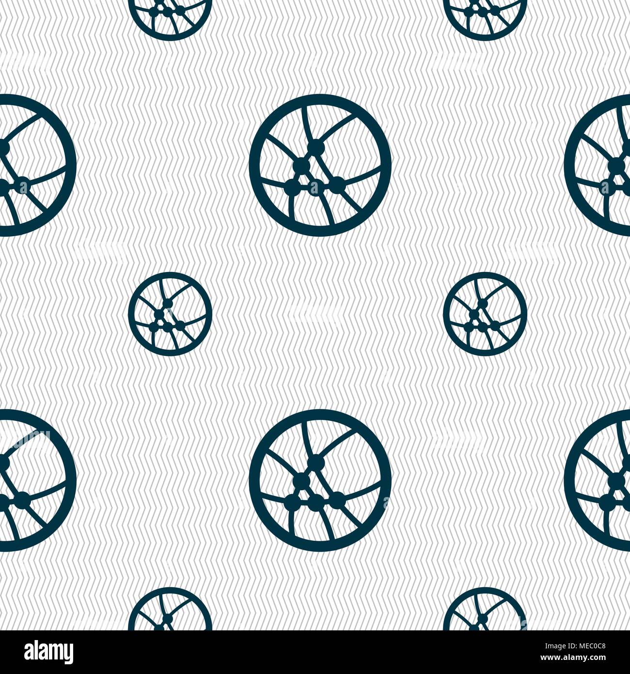 Basketball icon sign. Seamless pattern with geometric texture. Vector illustration Stock Vector