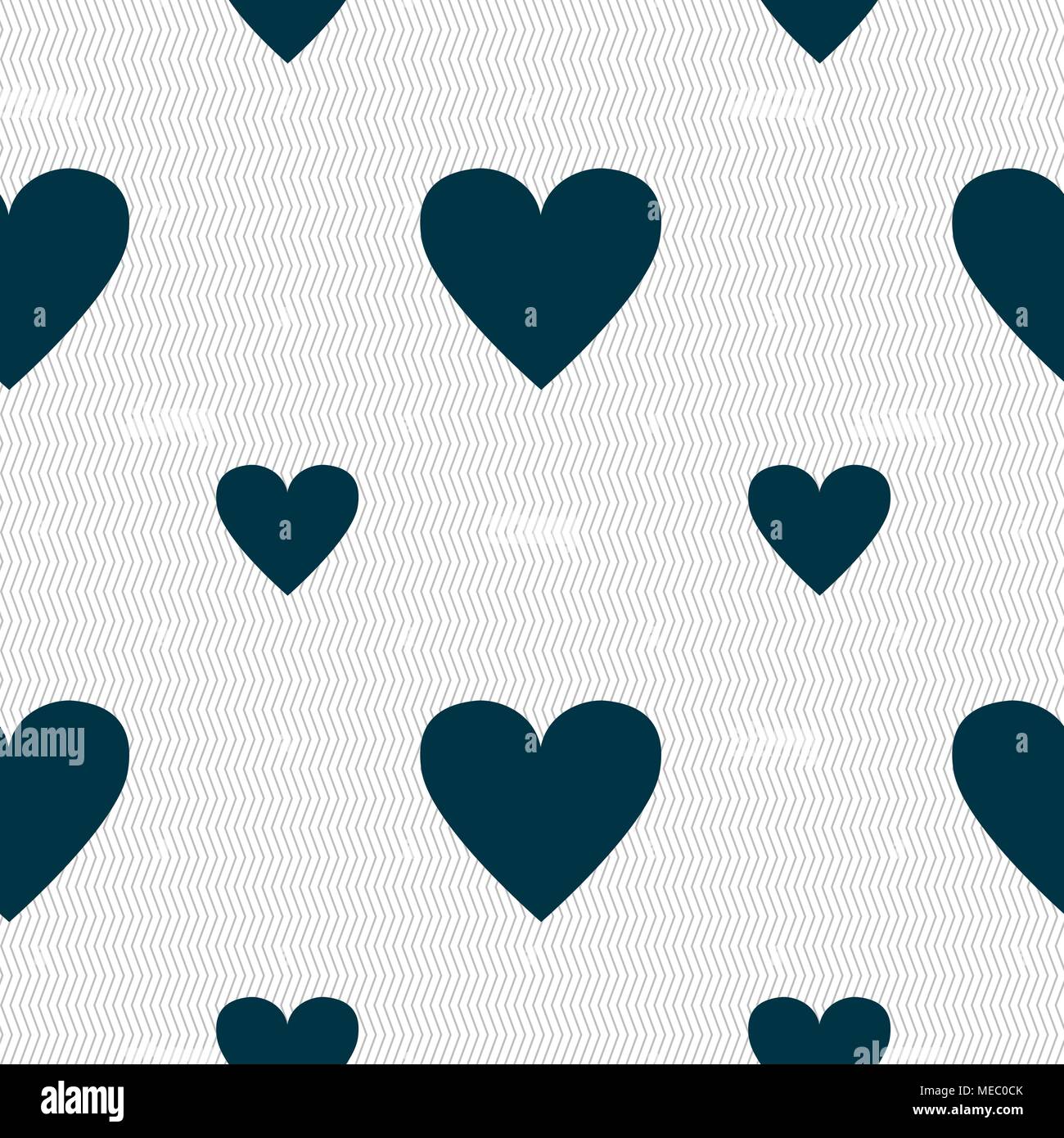 Heart sign icon. Love symbol. Seamless pattern with geometric texture ...