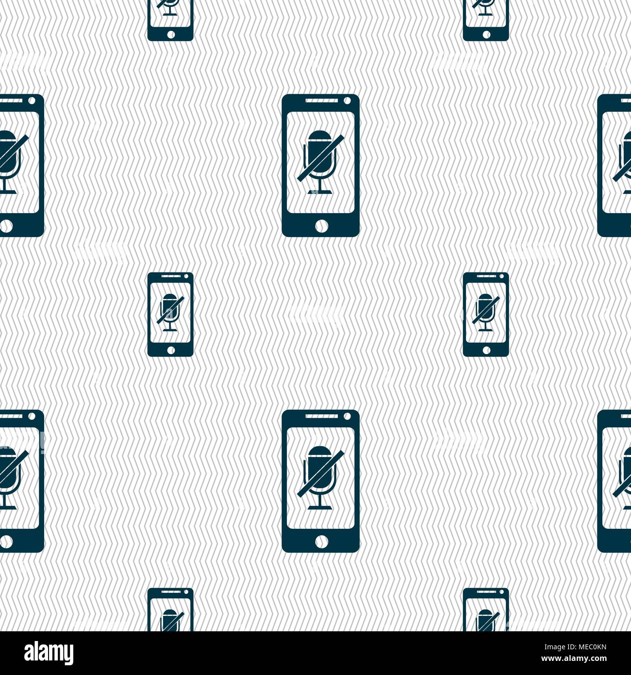 No Microphone sign icon. Speaker symbol. Seamless pattern with