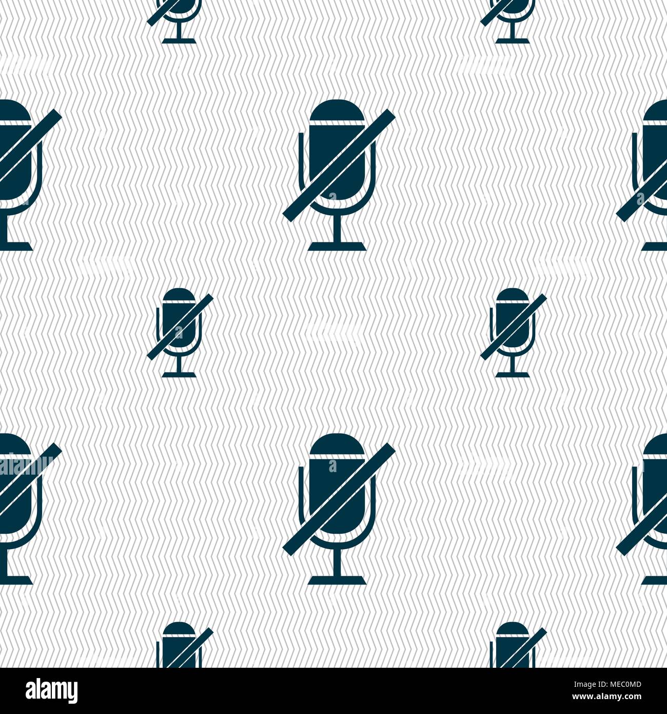 No Microphone sign icon. Speaker symbol. Seamless pattern with