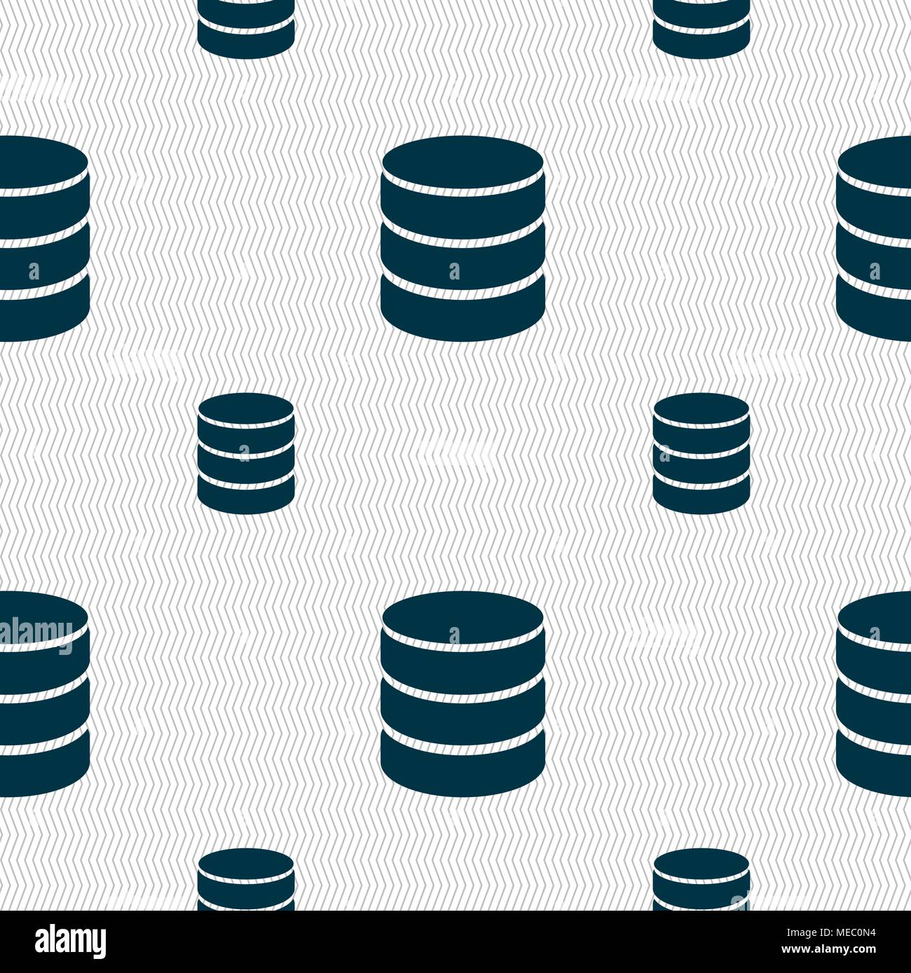 Hard disk and database sign icon. flash drive stick symbol. Seamless pattern with geometric texture. Vector illustration Stock Vector