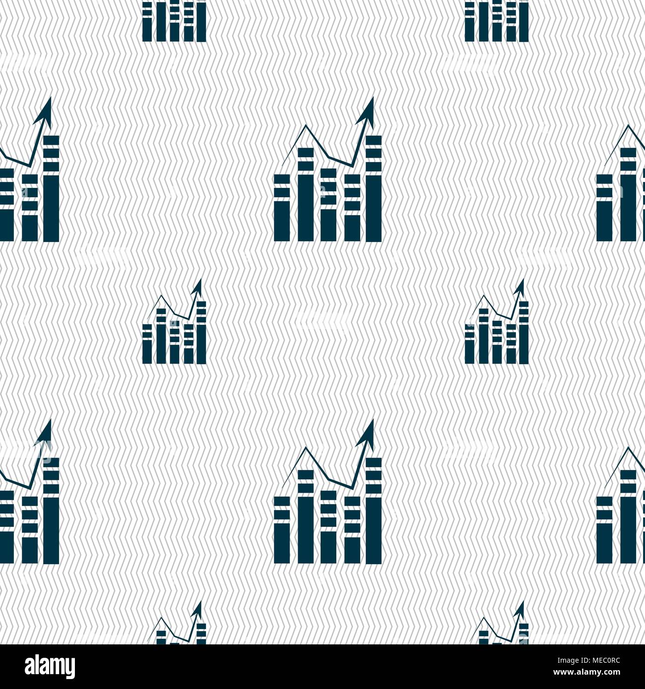 Graph icon sign. Seamless pattern with geometric texture. Vector ...