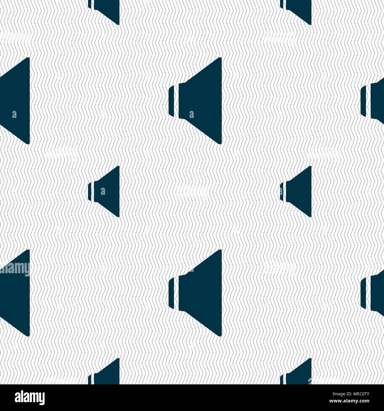Speaker volume sign icon. Sound symbol. Seamless pattern with geometric ...