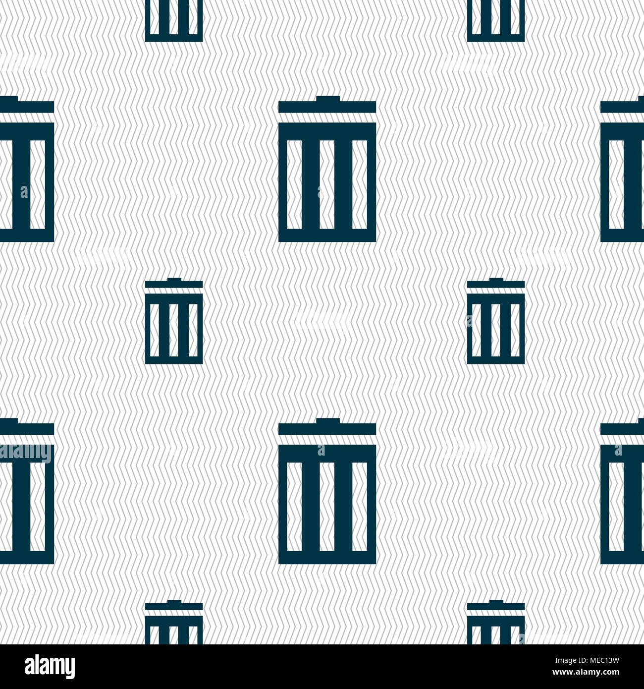 Recycle bin sign icon. Symbol. Seamless pattern with geometric texture ...