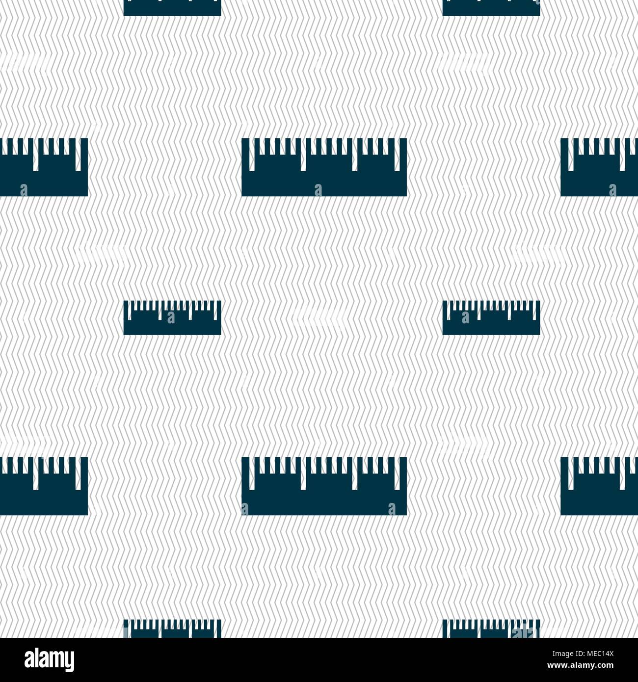 Ruler sign icon. School tool symbol. Seamless pattern with geometric ...