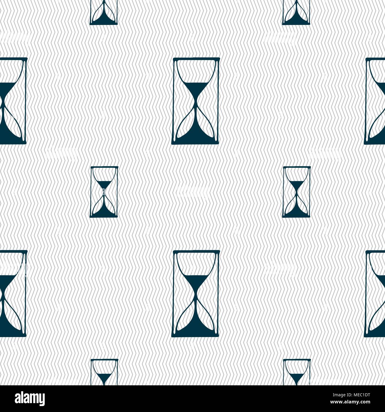 Hourglass sign icon. Sand timer symbol. Seamless pattern with geometric ...