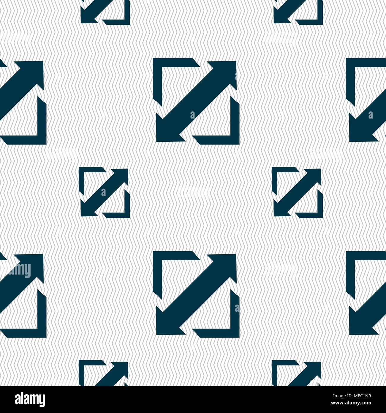Deploying video, screen size icon sign. Seamless pattern with geometric texture. Vector illustration Stock Vector
