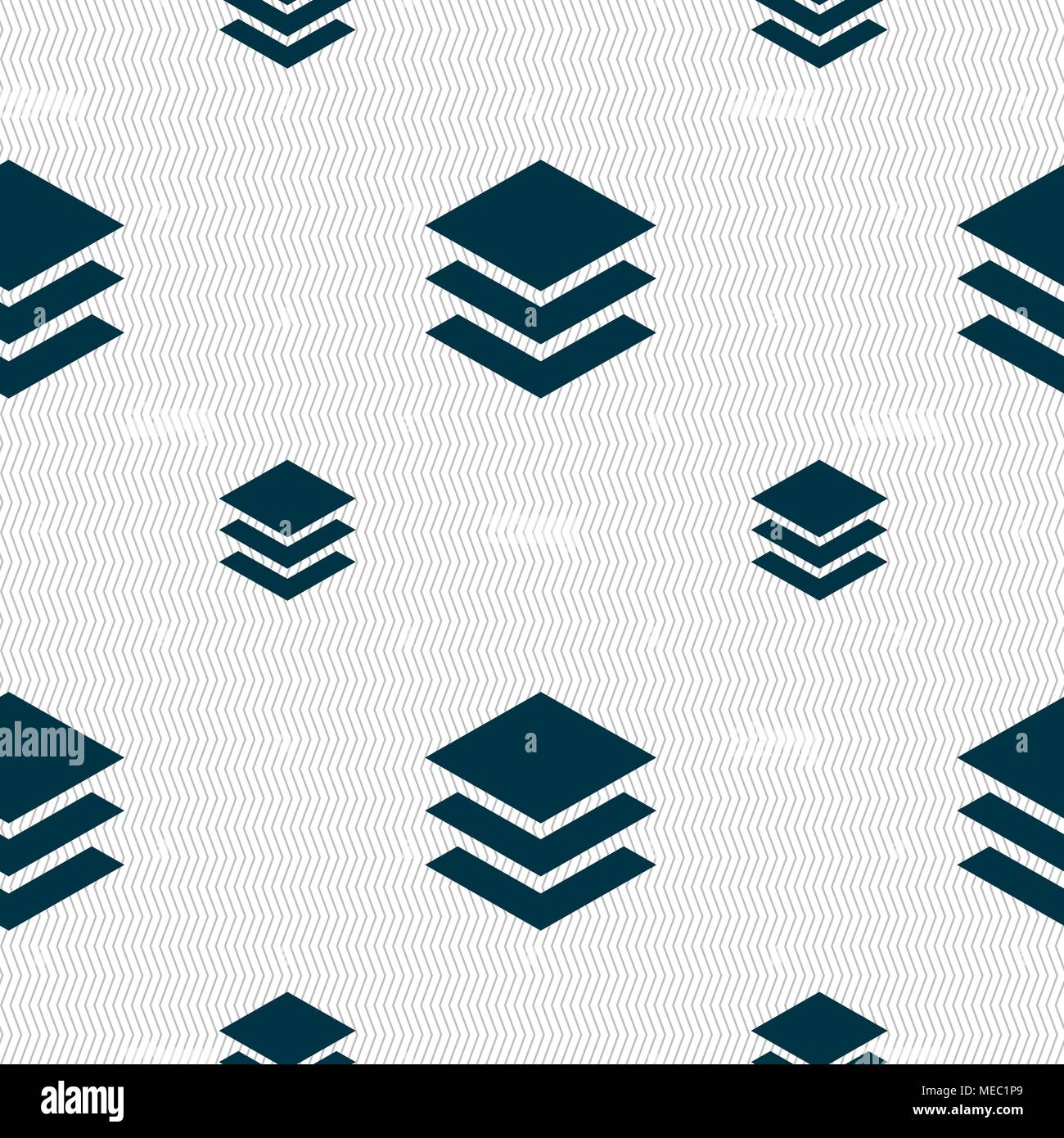 Layers icon sign. Seamless pattern with geometric texture. Vector ...