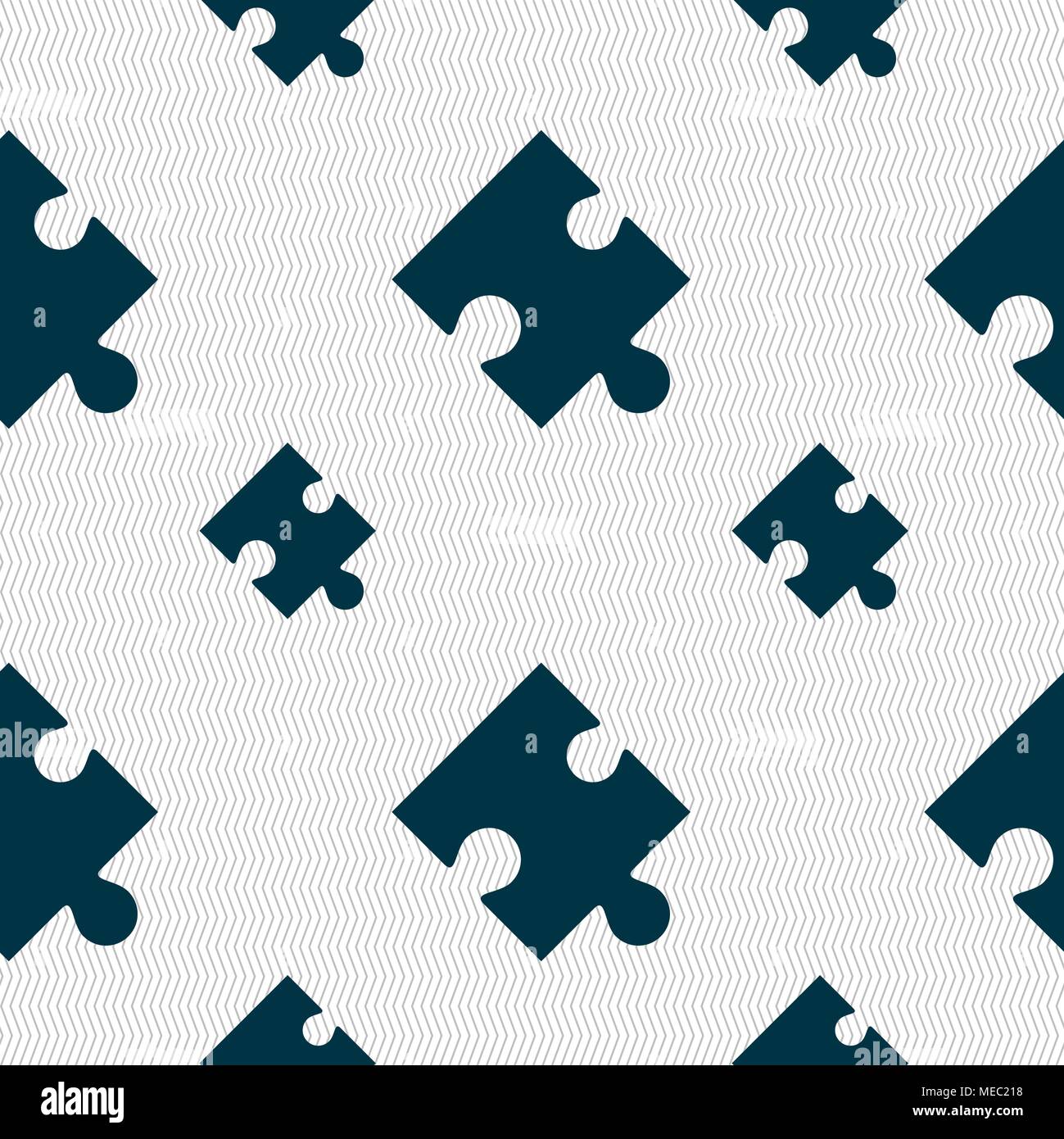 Puzzle piece icon sign. Seamless pattern with geometric texture. Vector ...