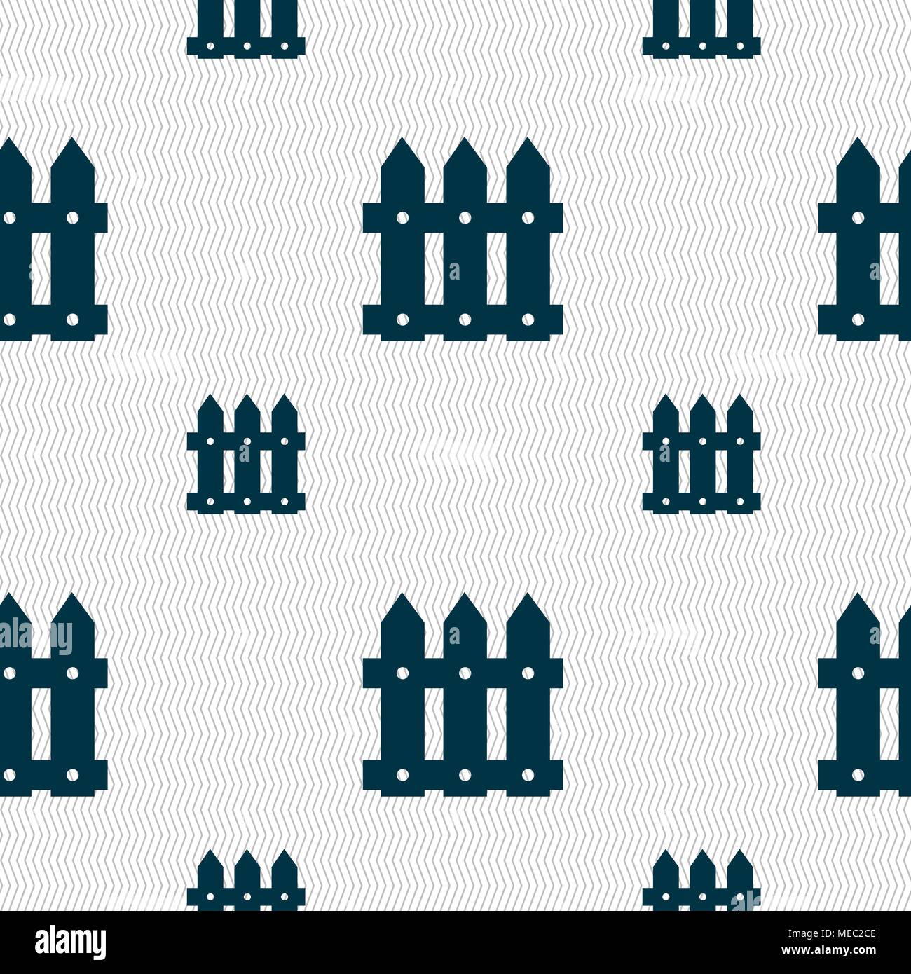 Fence icon sign. Seamless pattern with geometric texture. Vector ...