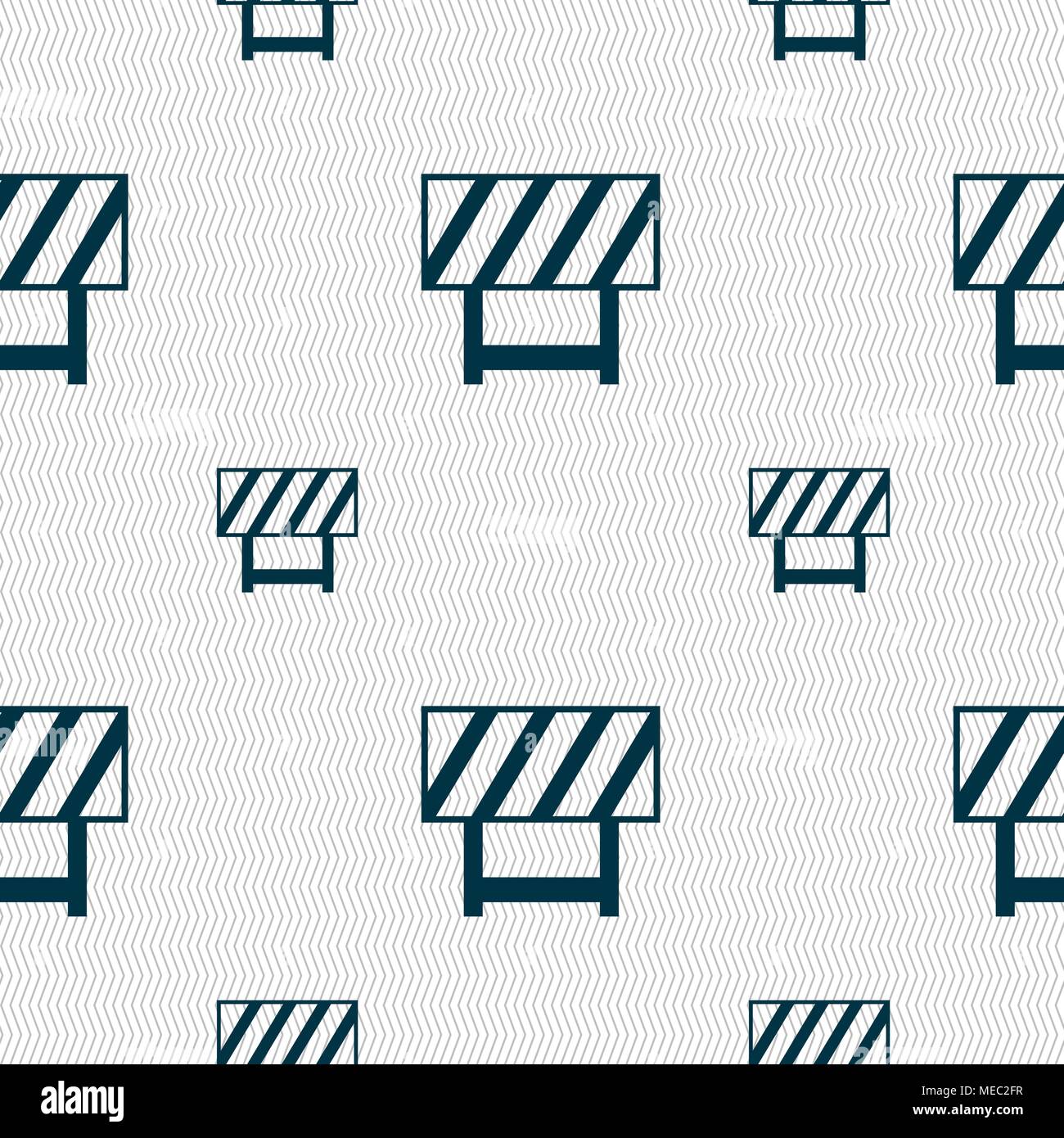 road barrier icon sign. Seamless pattern with geometric texture. Vector ...