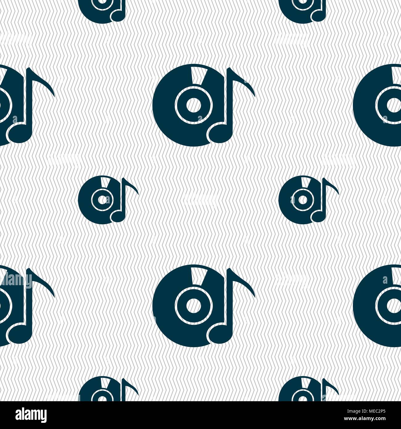 CD or DVD icon sign. Seamless pattern with geometric texture. Vector illustration Stock Vector