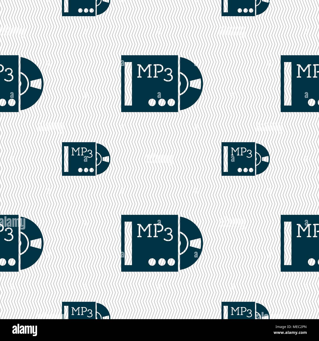mp3 player icon sign. Seamless pattern with geometric texture. Vector illustration Stock Vector
