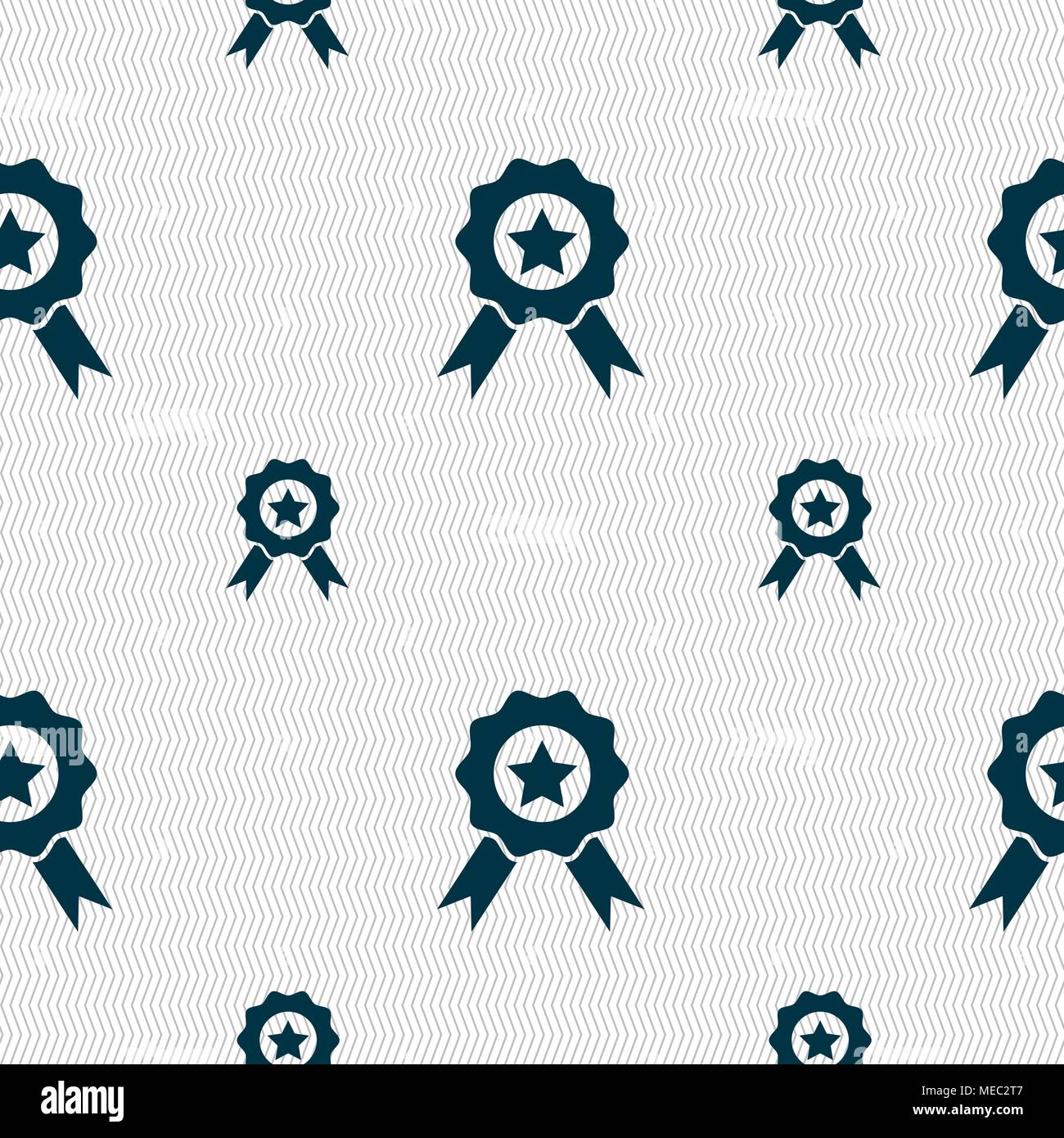 Award, Medal of Honor icon sign. Seamless pattern with geometric ...
