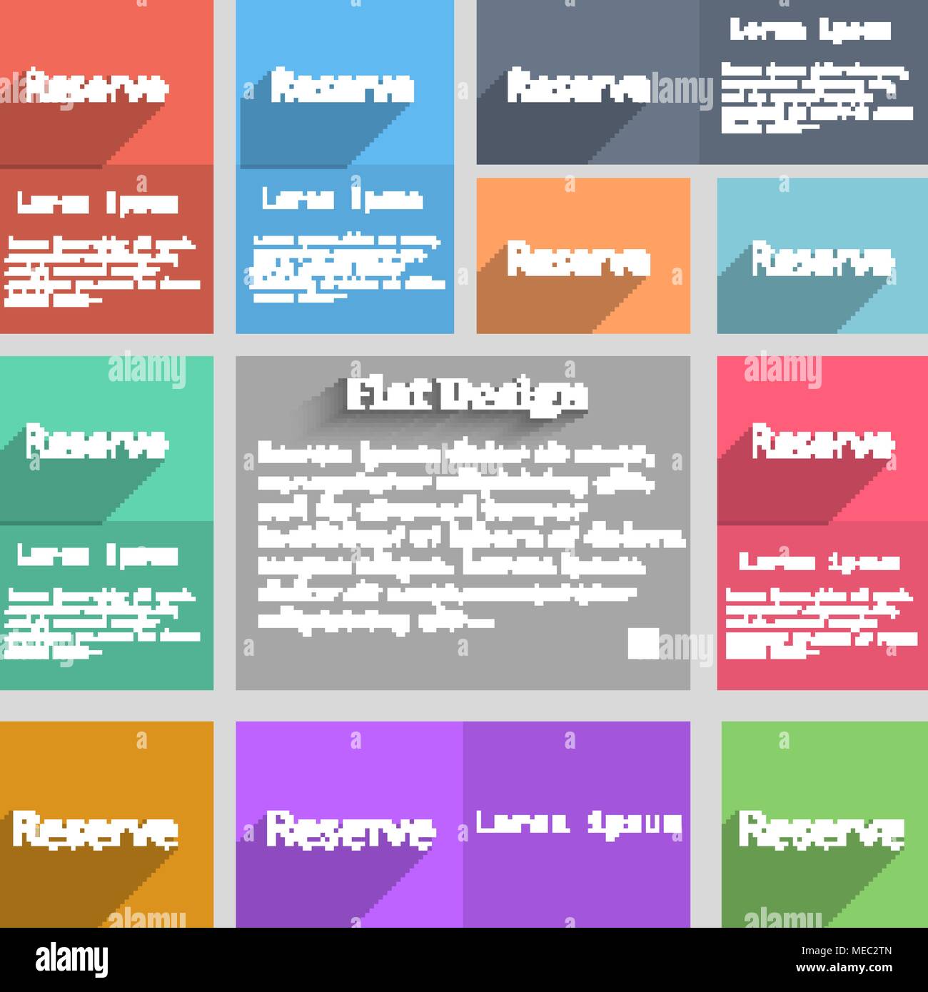 Reserved sign icon. Set of colored buttons. Vector illustration Stock ...