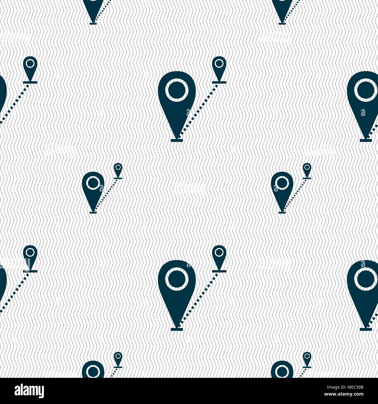 Map pointer icon sign. Seamless pattern with geometric texture. Vector ...