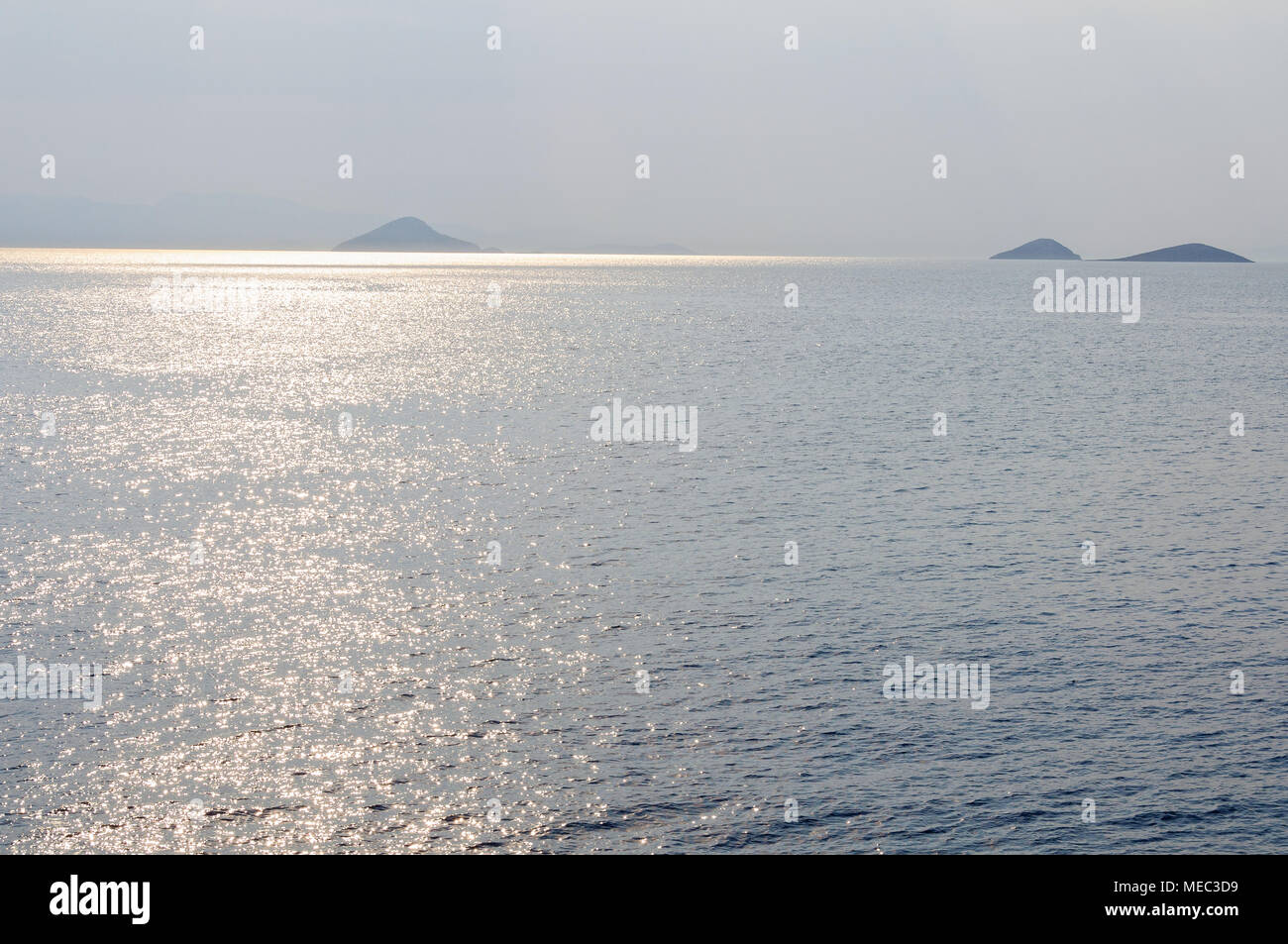 Islands in the Aegean Sea - Saronic Gulf, Greece Stock Photo
