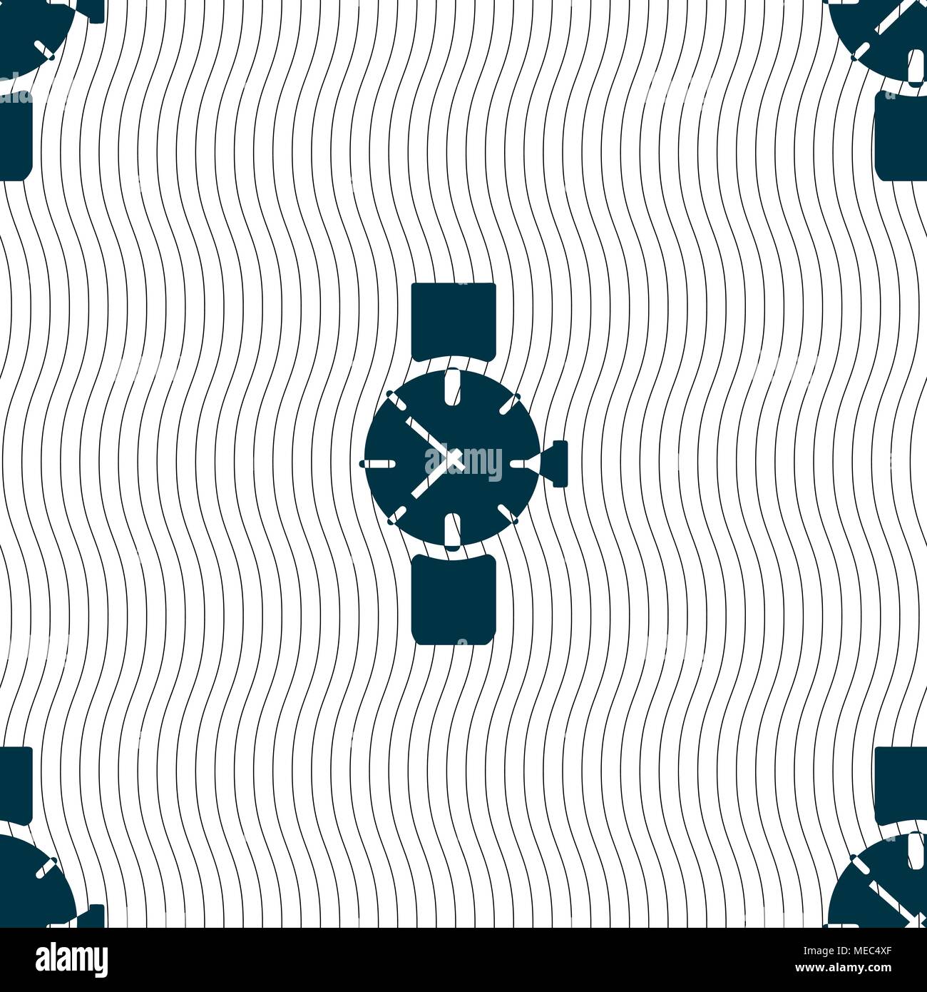 watches icon symbol . Seamless pattern with geometric texture. Vector ...