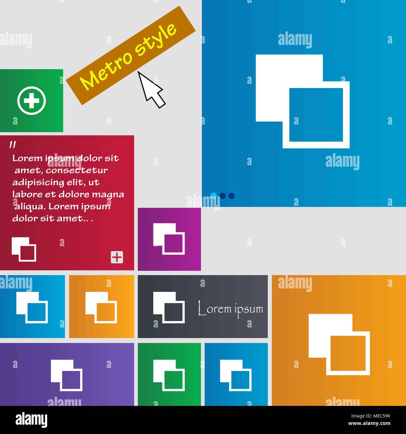 Active color toolbar icon sign. Metro style buttons. Modern interface ...
